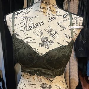 Aerie Lace Balconette Green Bra